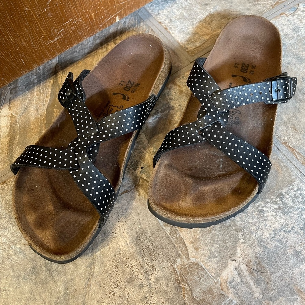 Birkis by Birkenstock polka dot sandals